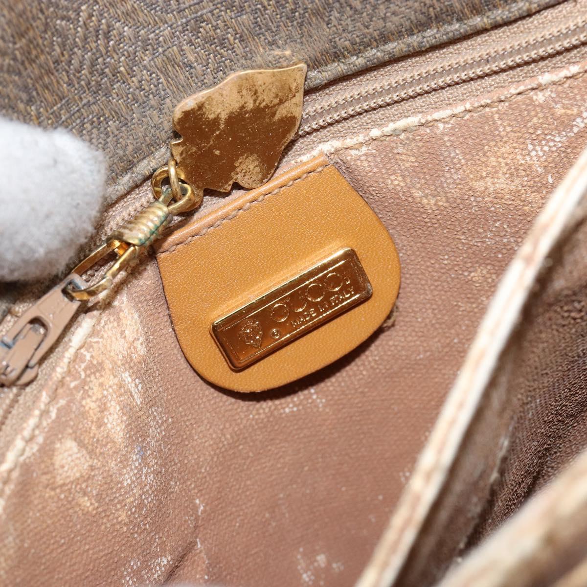 GUCCI Shoulder Bag Canvas Leather Beige Gold 001 14 0712 Auth th6380