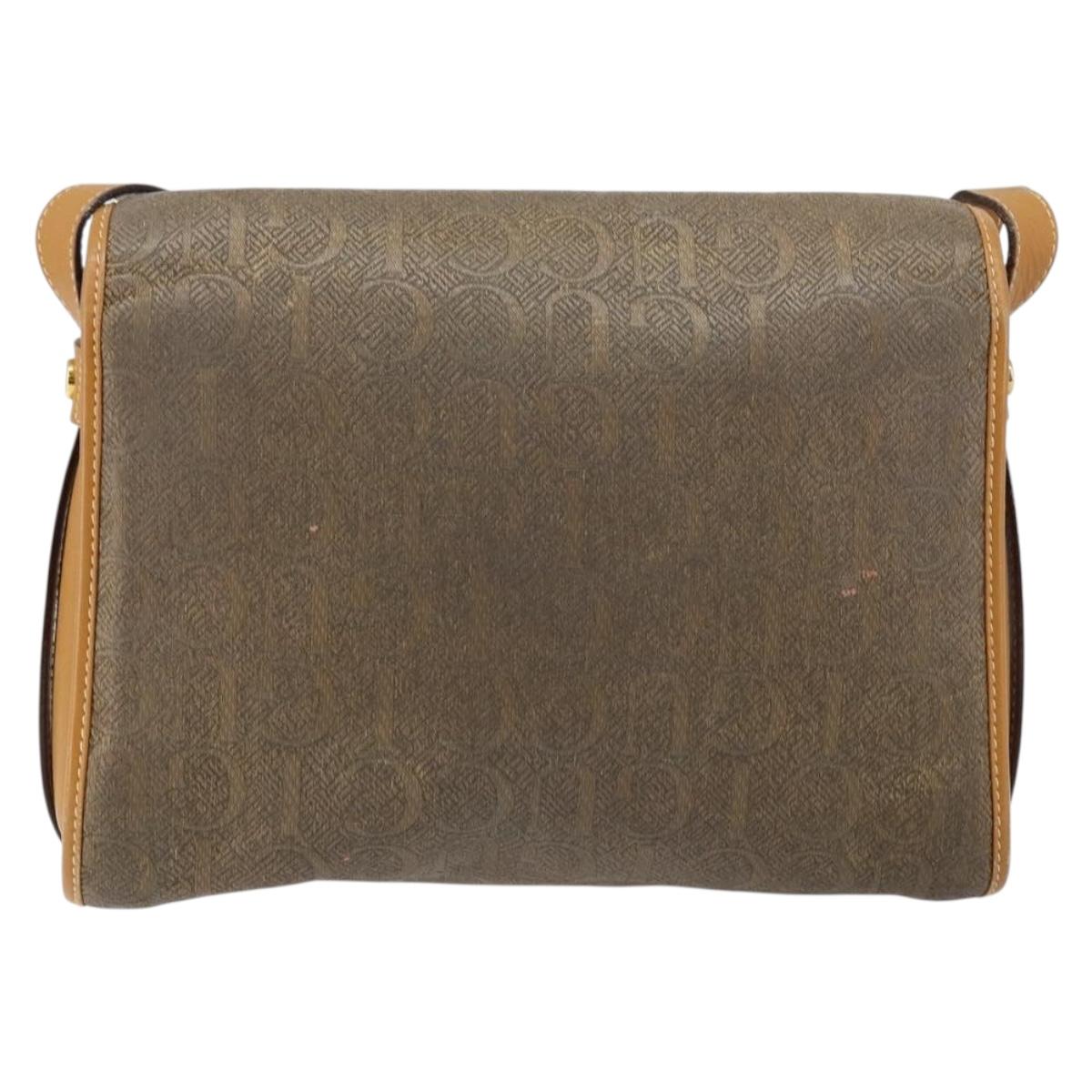 GUCCI Shoulder Bag Canvas Leather Beige Gold 001 14 0712 Auth th6380