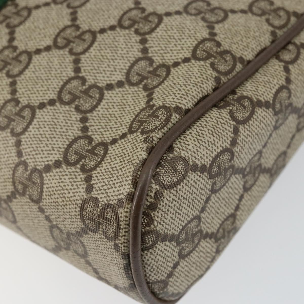 GUCCI GG Supreme Web Sherry Line Clutch Bag PVC Beige Red 89 01 012 Auth th6382