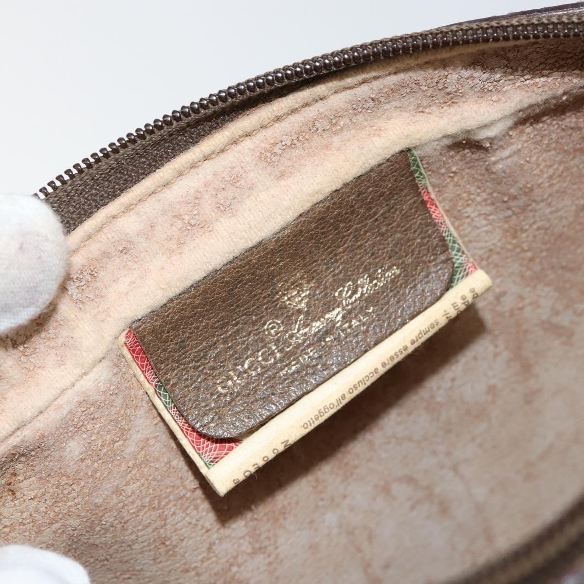 GUCCI GG Supreme Web Sherry Line Clutch Bag PVC Beige Red 89 01 012 Auth th6382