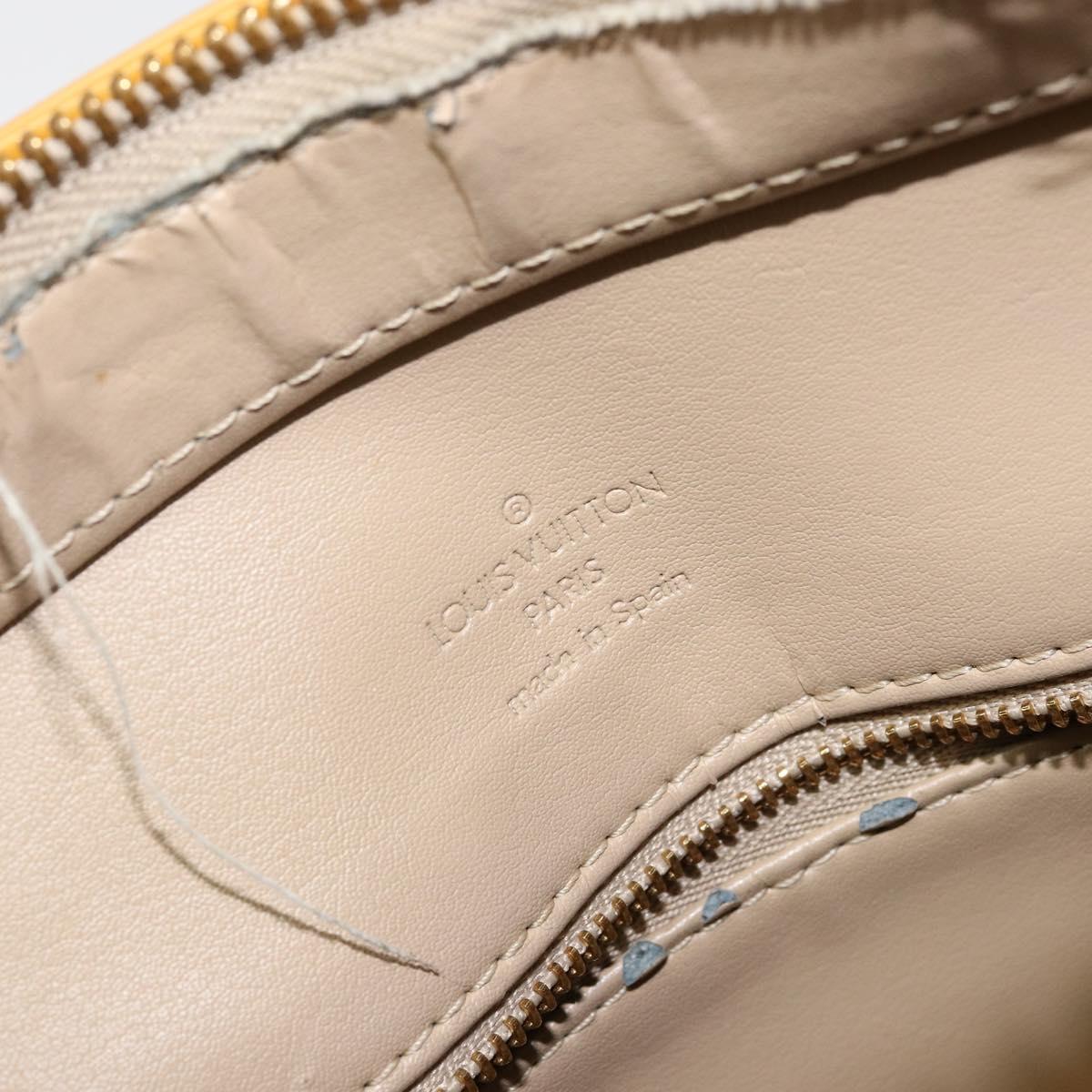 LOUIS VUITTON Monogram Vernis Houston Hand Bag Beige M91004 LV Auth th6384