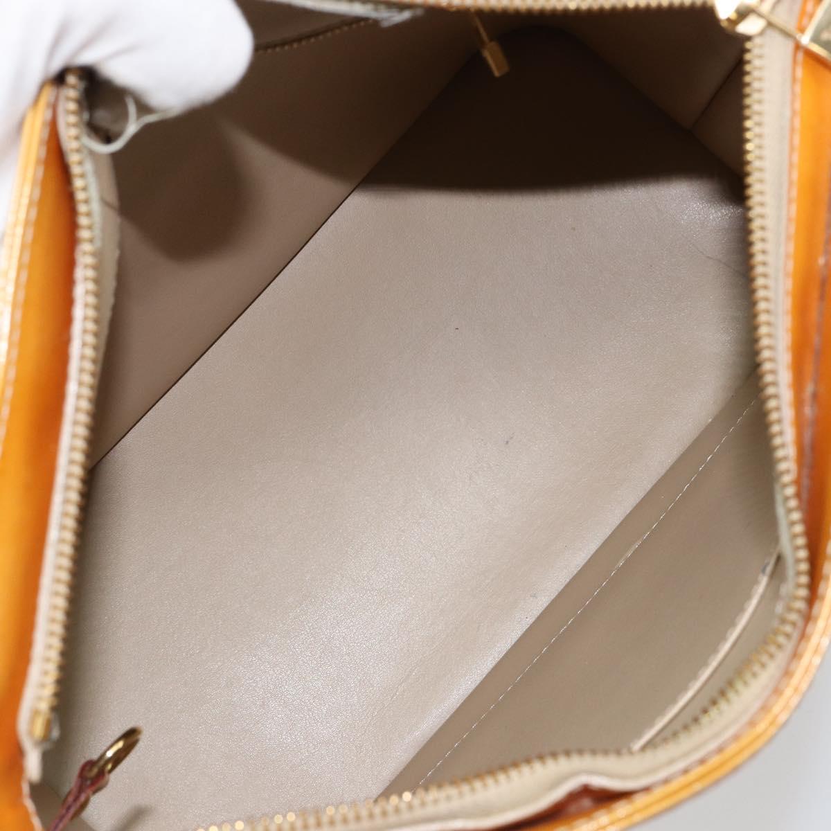 LOUIS VUITTON Monogram Vernis Houston Hand Bag Beige M91004 LV Auth th6384