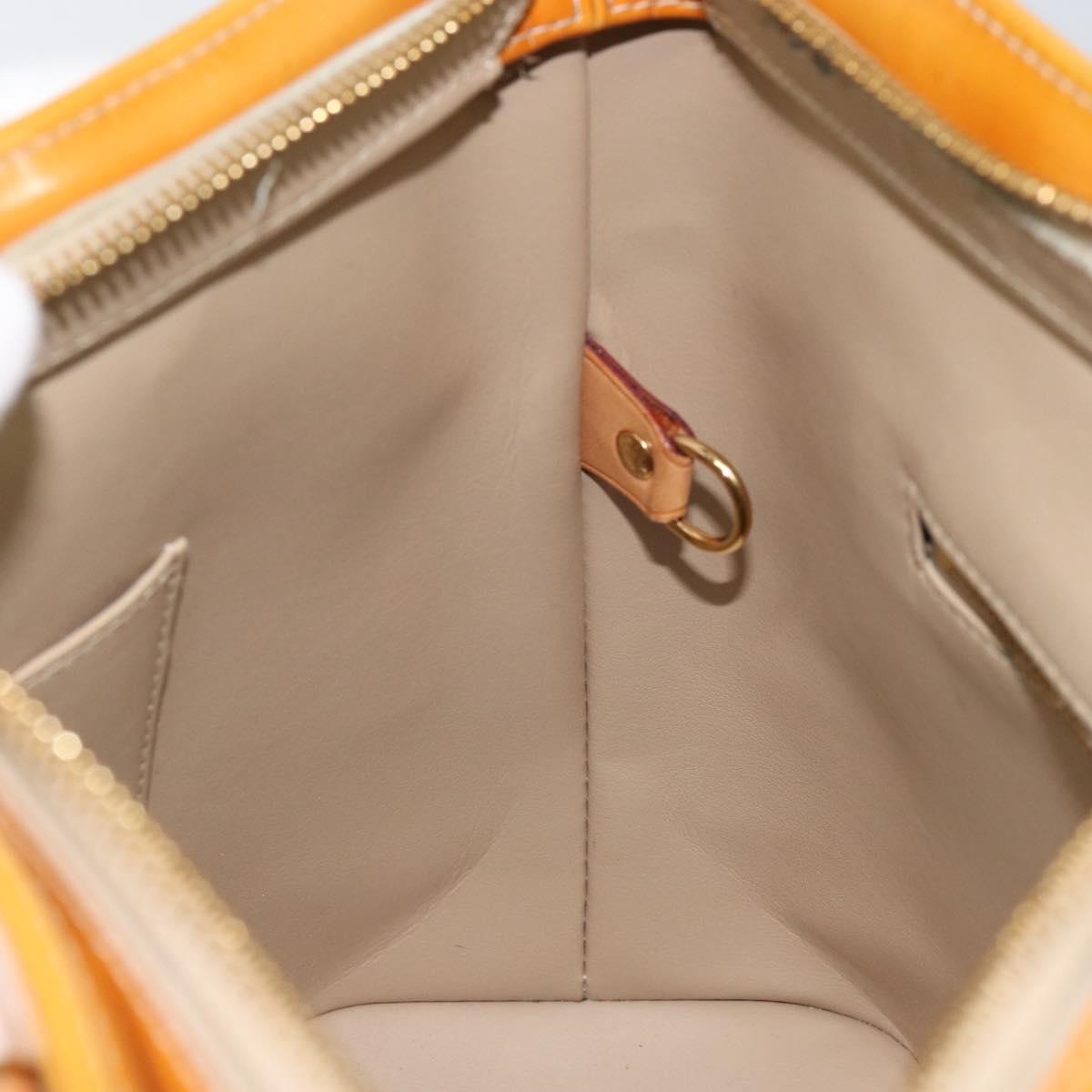 LOUIS VUITTON Monogram Vernis Houston Hand Bag Beige M91004 LV Auth th6384
