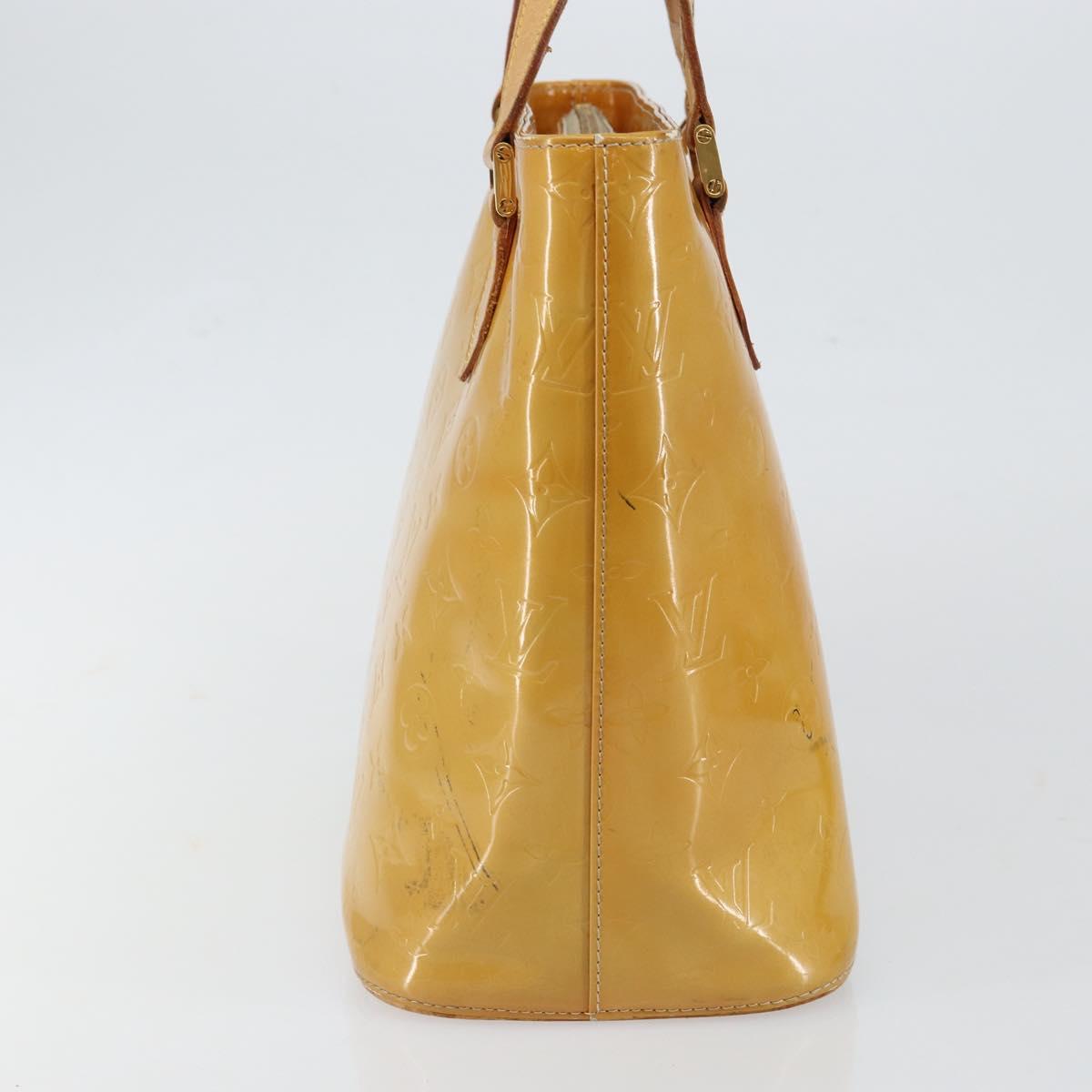 LOUIS VUITTON Monogram Vernis Houston Hand Bag Beige M91004 LV Auth th6384