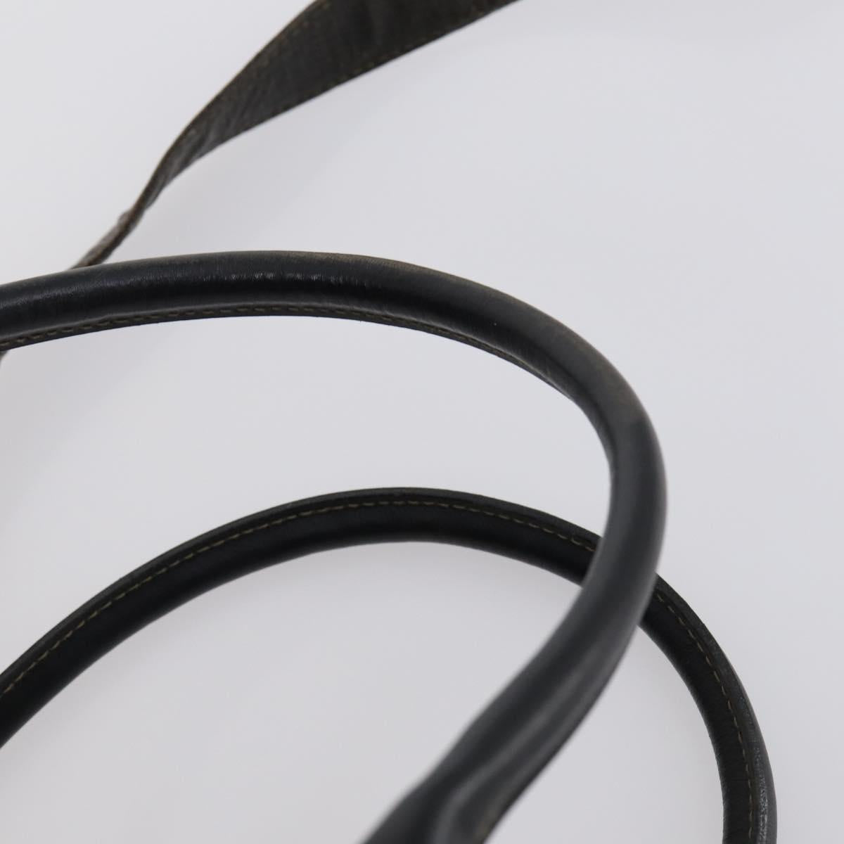 FENDI Pecan Canvas Boston Bag PVC 2way Black Brown gold Auth th6392