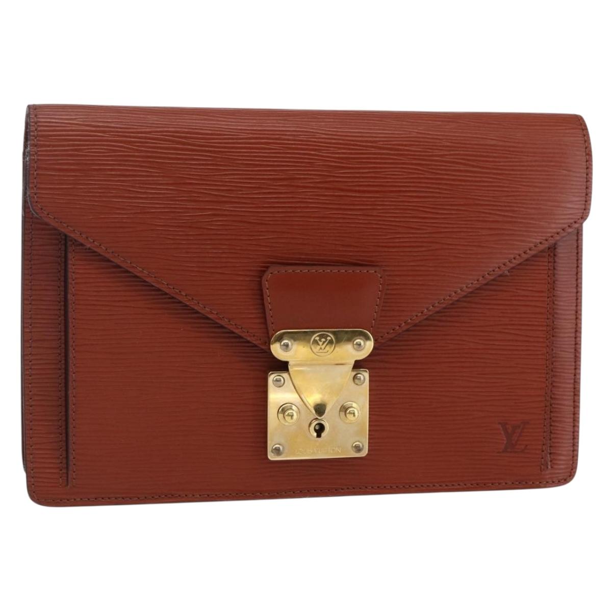 LOUIS VUITTON Epi Serie Dragonne Clutch Bag Kenya Brown M52613 LV Auth th6396