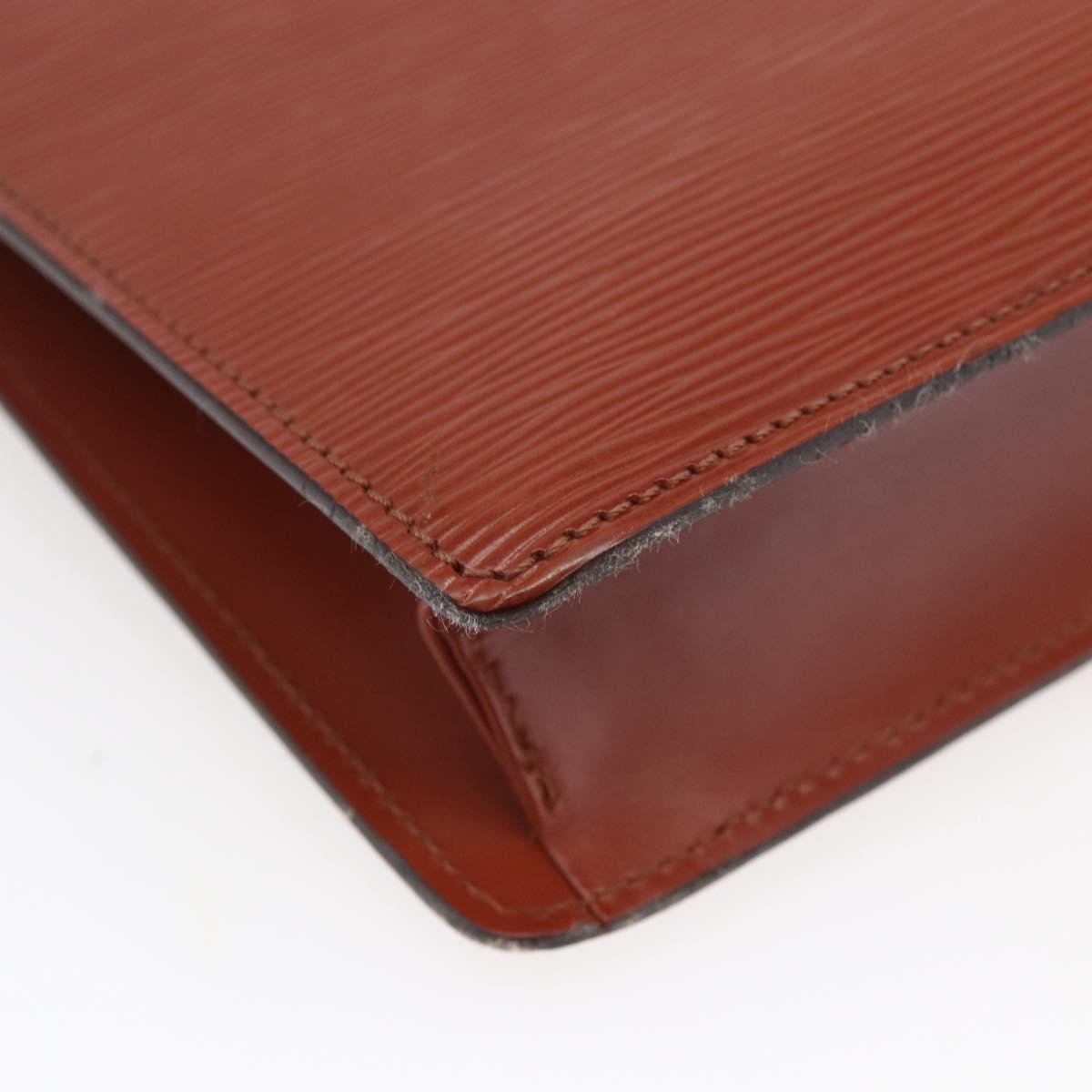 LOUIS VUITTON Epi Serie Dragonne Clutch Bag Kenya Brown M52613 LV Auth th6396