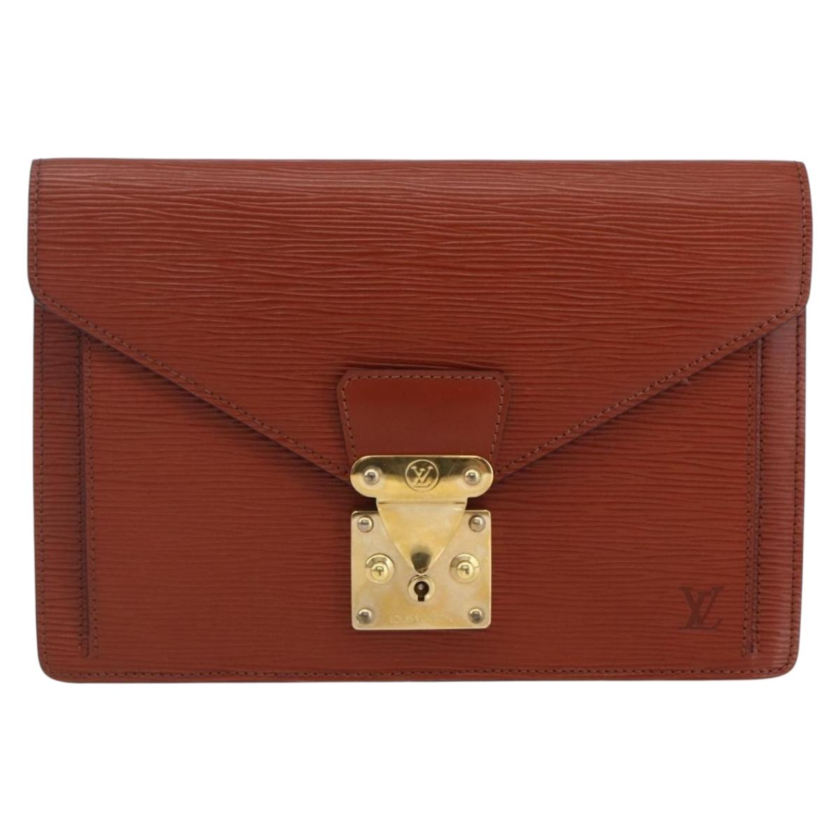 LOUIS VUITTON Epi Serie Dragonne Clutch Bag Kenya Brown M52613 LV Auth th6396