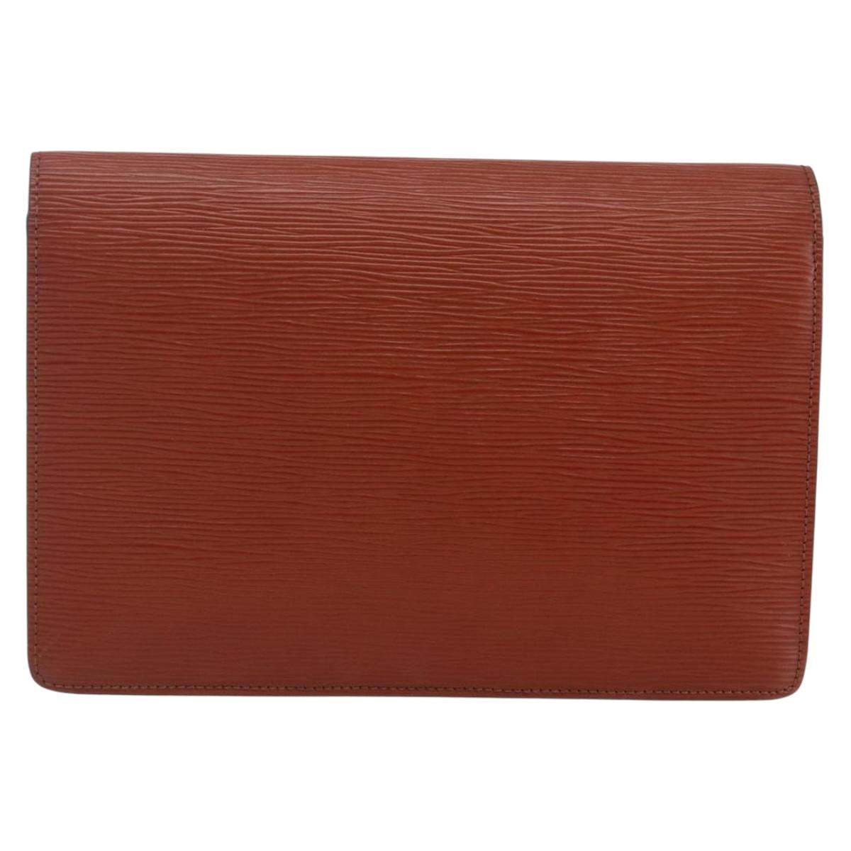 LOUIS VUITTON Epi Serie Dragonne Clutch Bag Kenya Brown M52613 LV Auth th6396