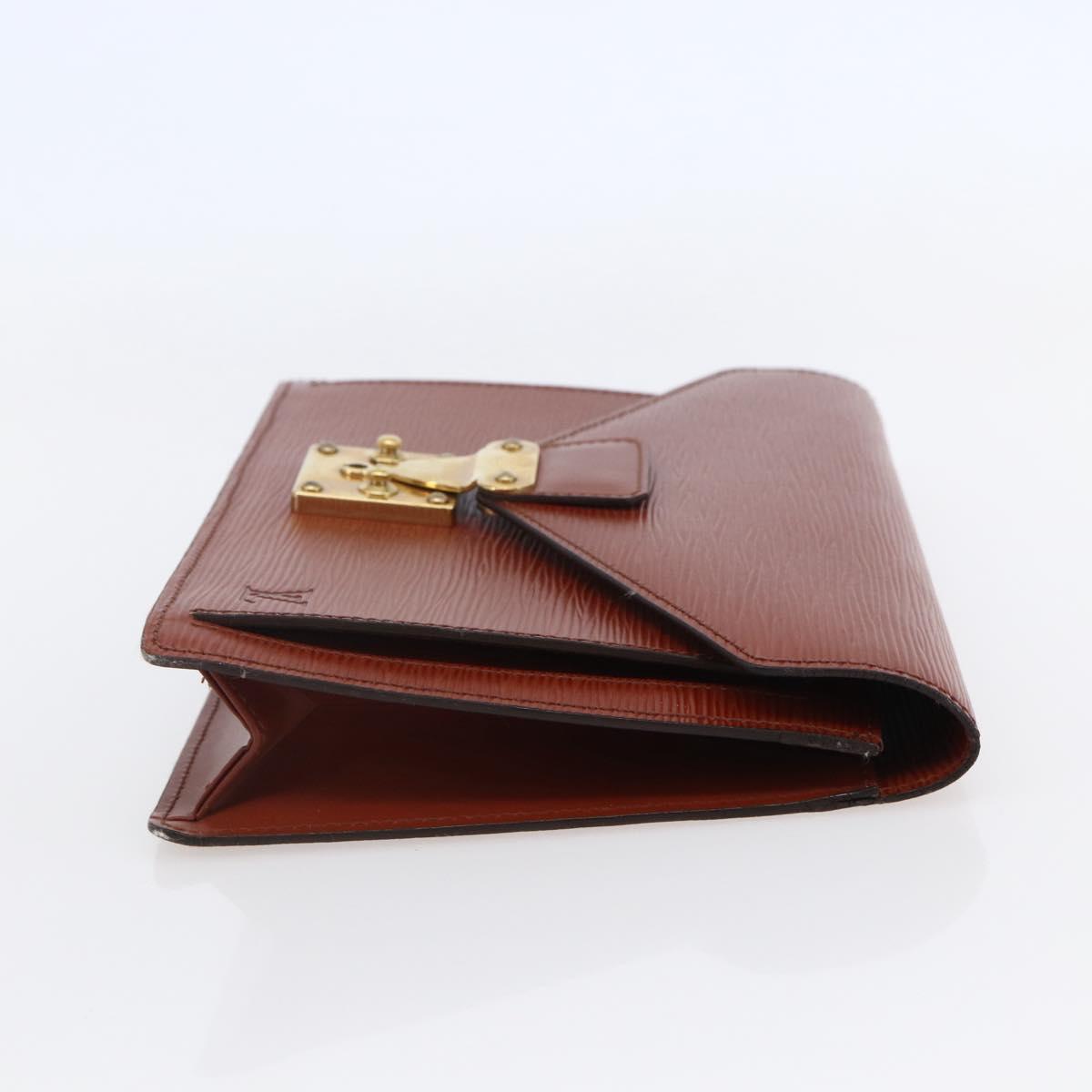 LOUIS VUITTON Epi Serie Dragonne Clutch Bag Kenya Brown M52613 LV Auth th6396