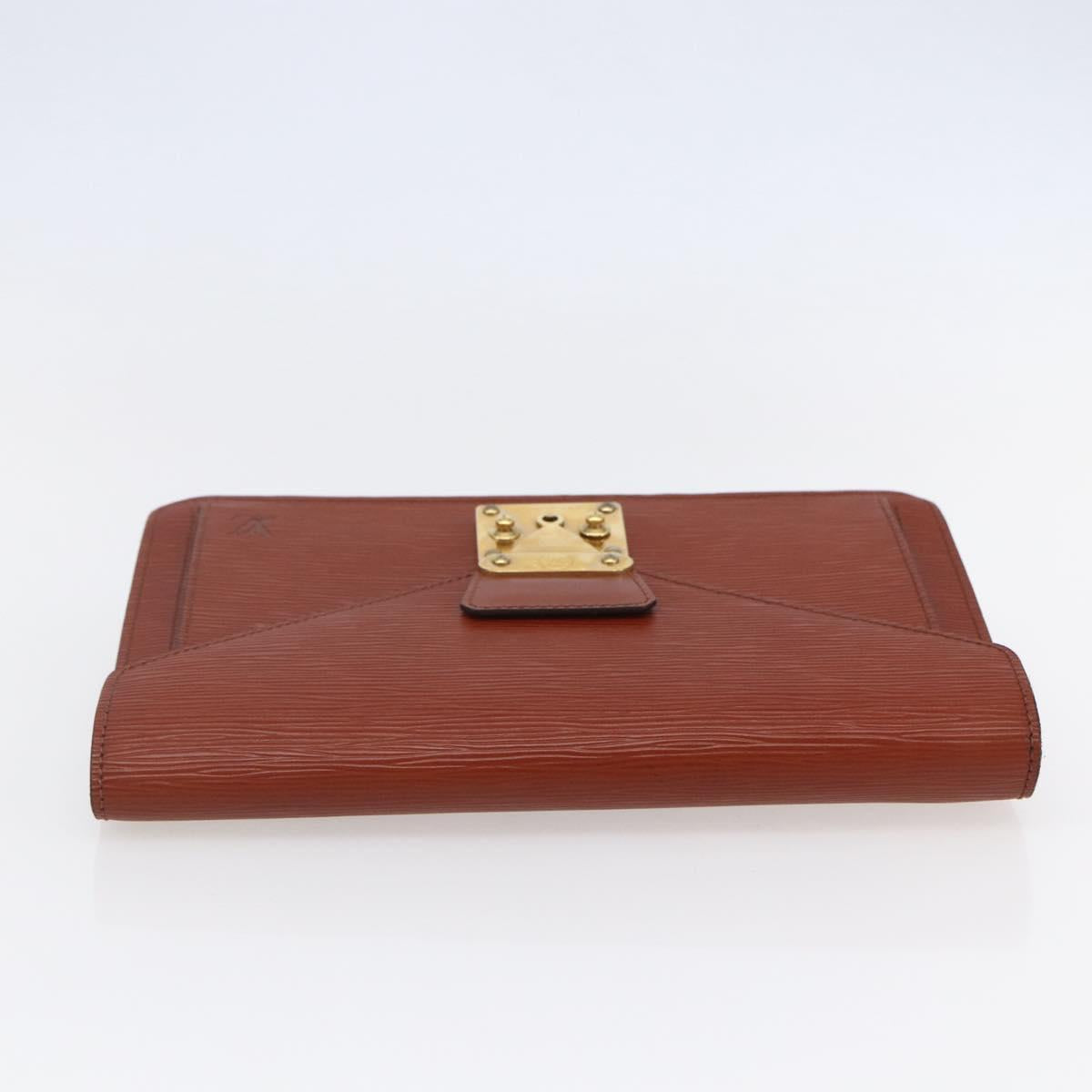 LOUIS VUITTON Epi Serie Dragonne Clutch Bag Kenya Brown M52613 LV Auth th6396