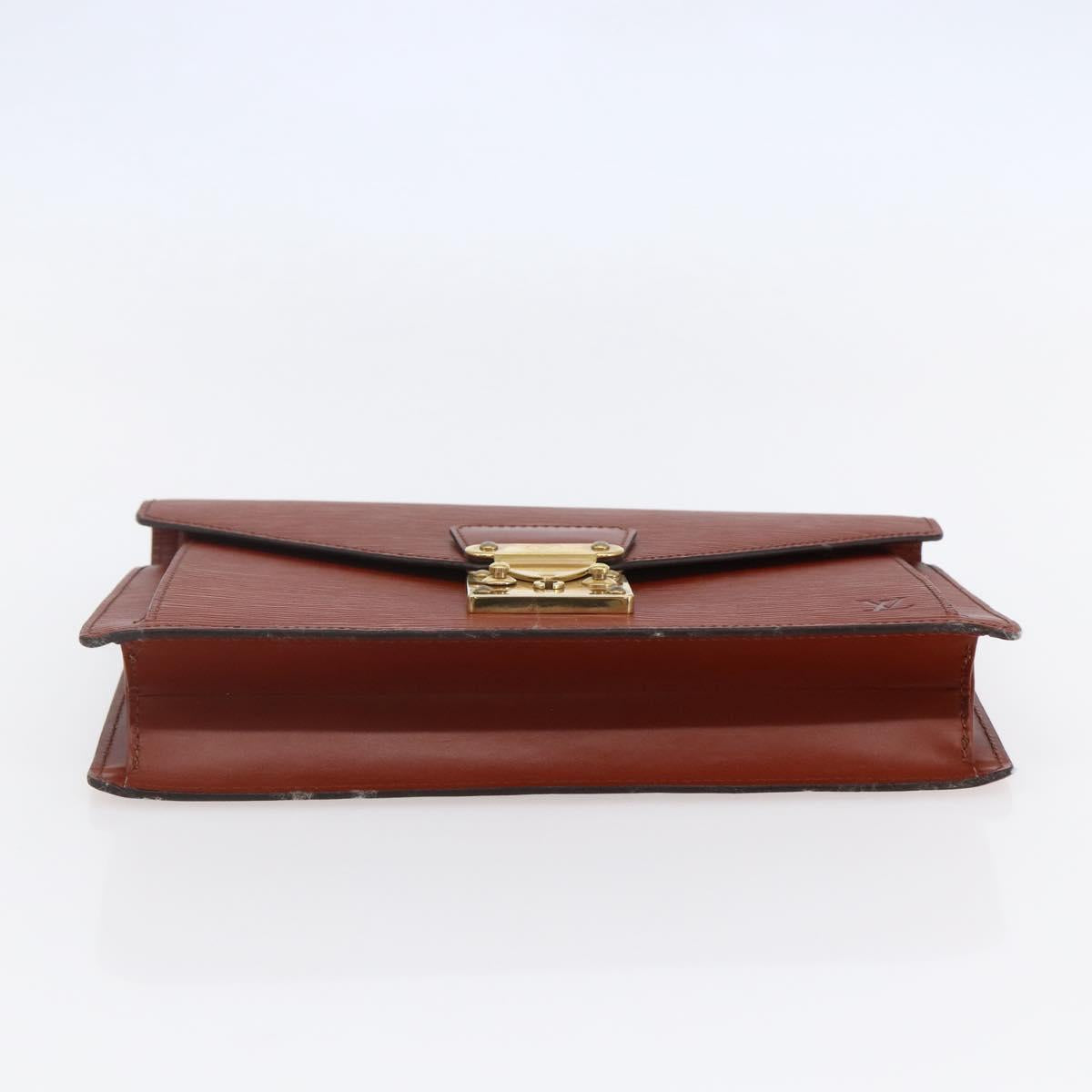 LOUIS VUITTON Epi Serie Dragonne Clutch Bag Kenya Brown M52613 LV Auth th6396