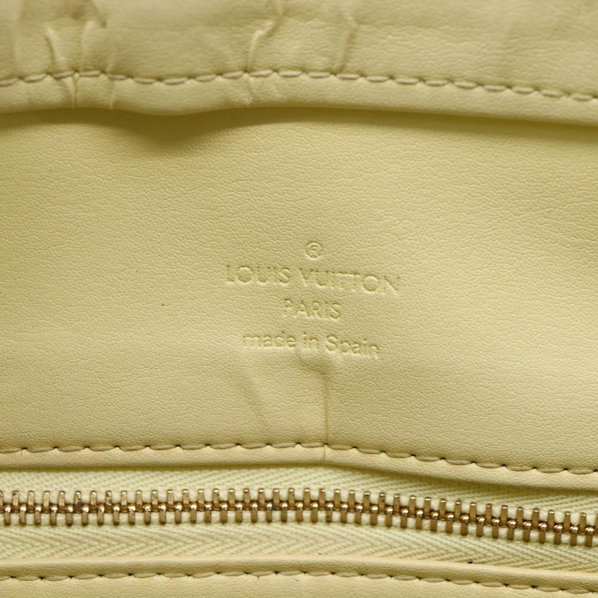 LOUIS VUITTON Monogram Vernis Houston Hand Bag Lime Yellow M91055 LV Auth th6398
