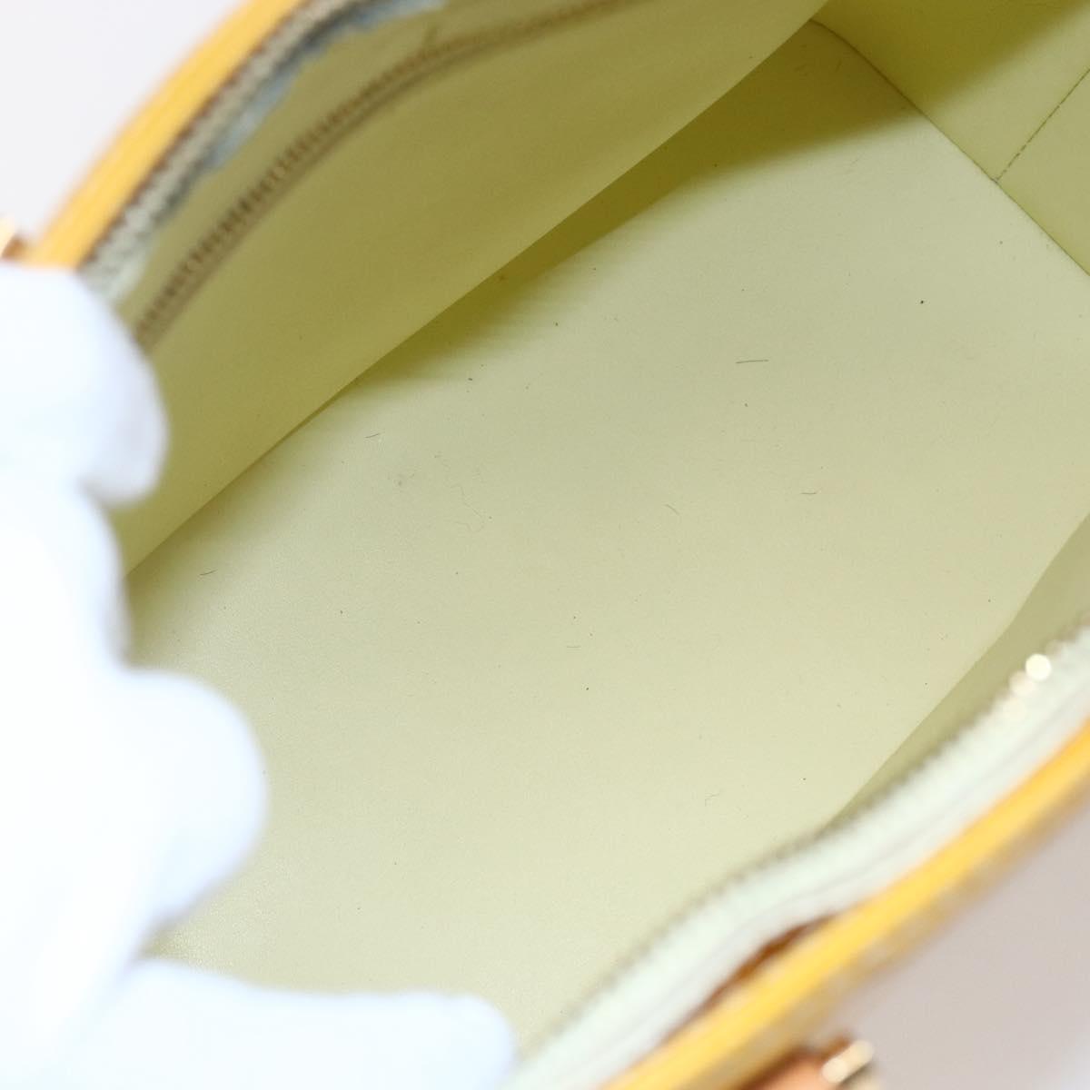 LOUIS VUITTON Monogram Vernis Houston Hand Bag Lime Yellow M91055 LV Auth th6398