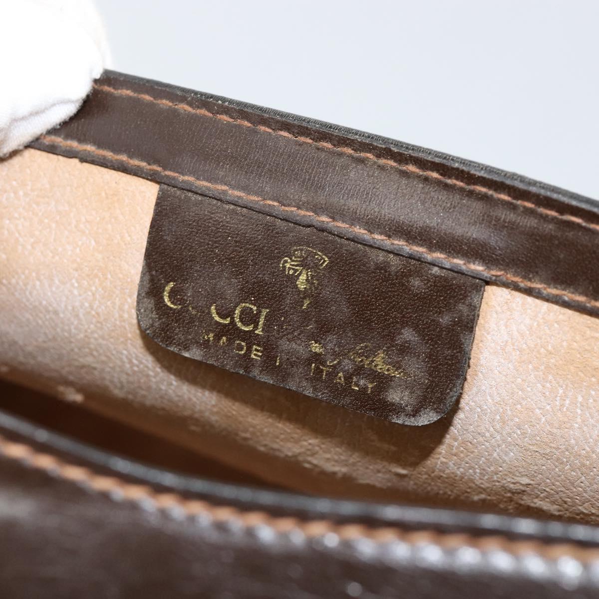 GUCCI Sherry Line Clutch Bag Suede Brown Green Red Auth th6403