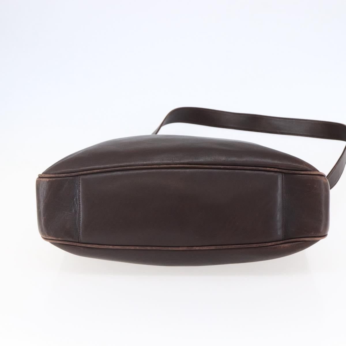 GUCCI Bamboo Shoulder Bag Leather 2way Brown Auth th6404