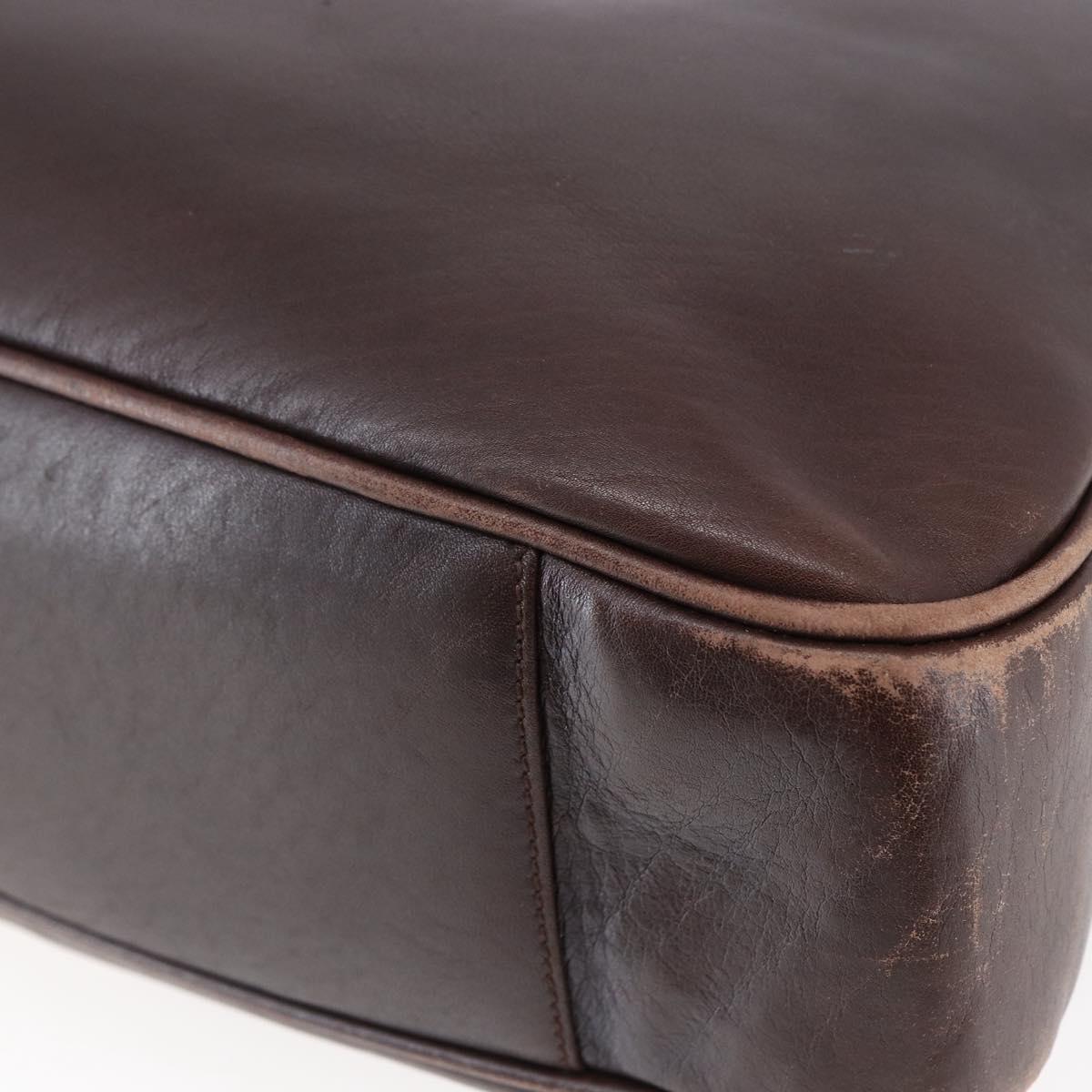 GUCCI Bamboo Shoulder Bag Leather 2way Brown Auth th6404