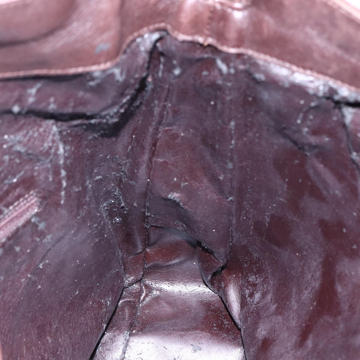 GUCCI Bamboo Shoulder Bag Leather 2way Brown Auth th6404