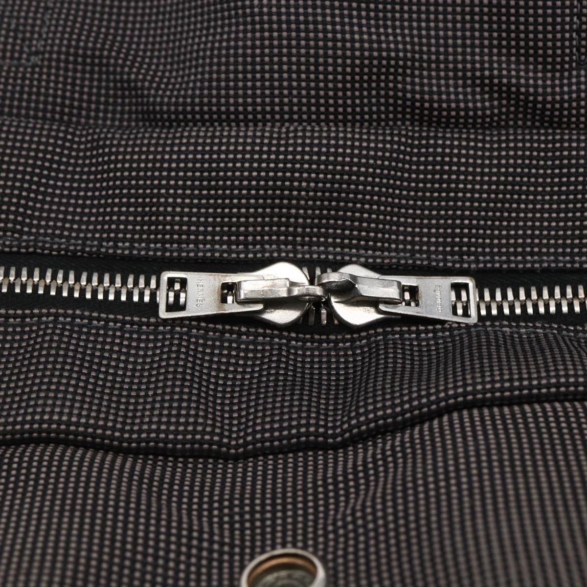 HERMES Her Line MM Hand Bag Canvas Gray Auth th6407