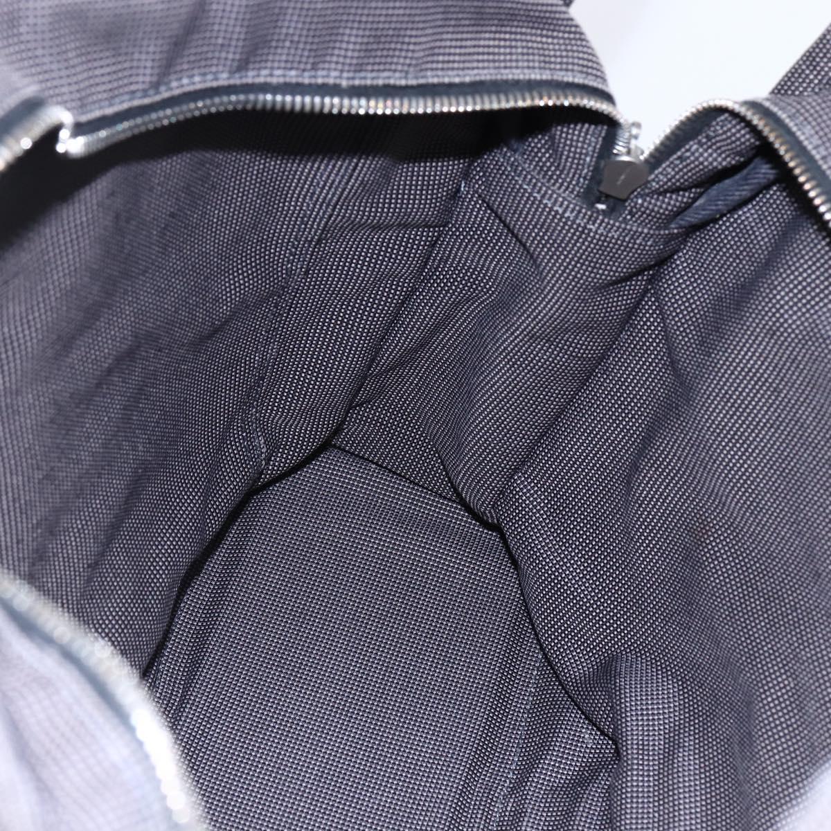 HERMES Her Line MM Hand Bag Canvas Gray Auth th6407