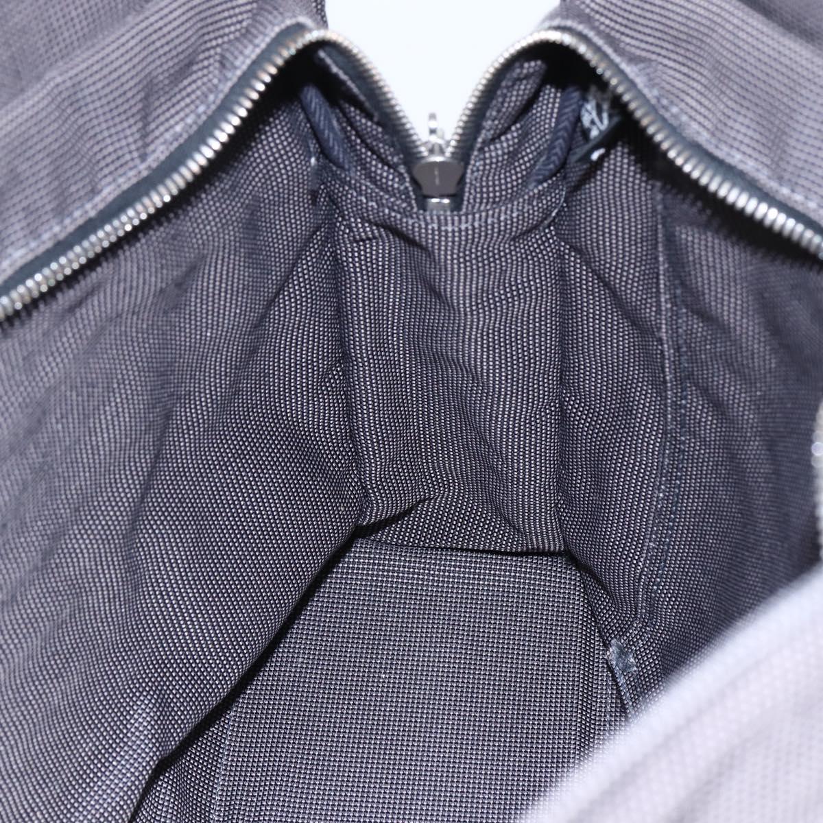 HERMES Her Line MM Hand Bag Canvas Gray Auth th6407