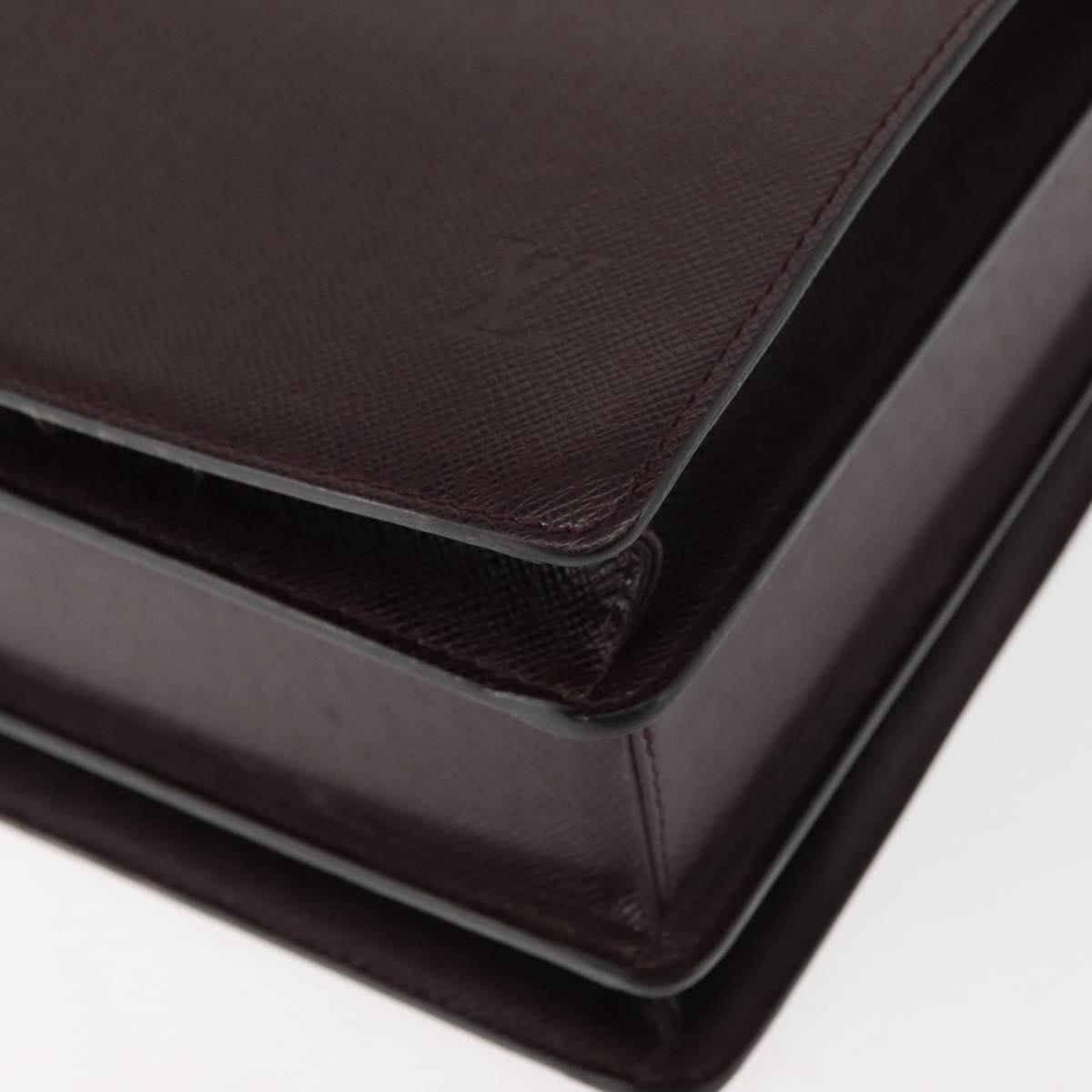 LOUIS VUITTON Taiga Leather Ural Briefcase Acajou M30026 LV Auth th6414