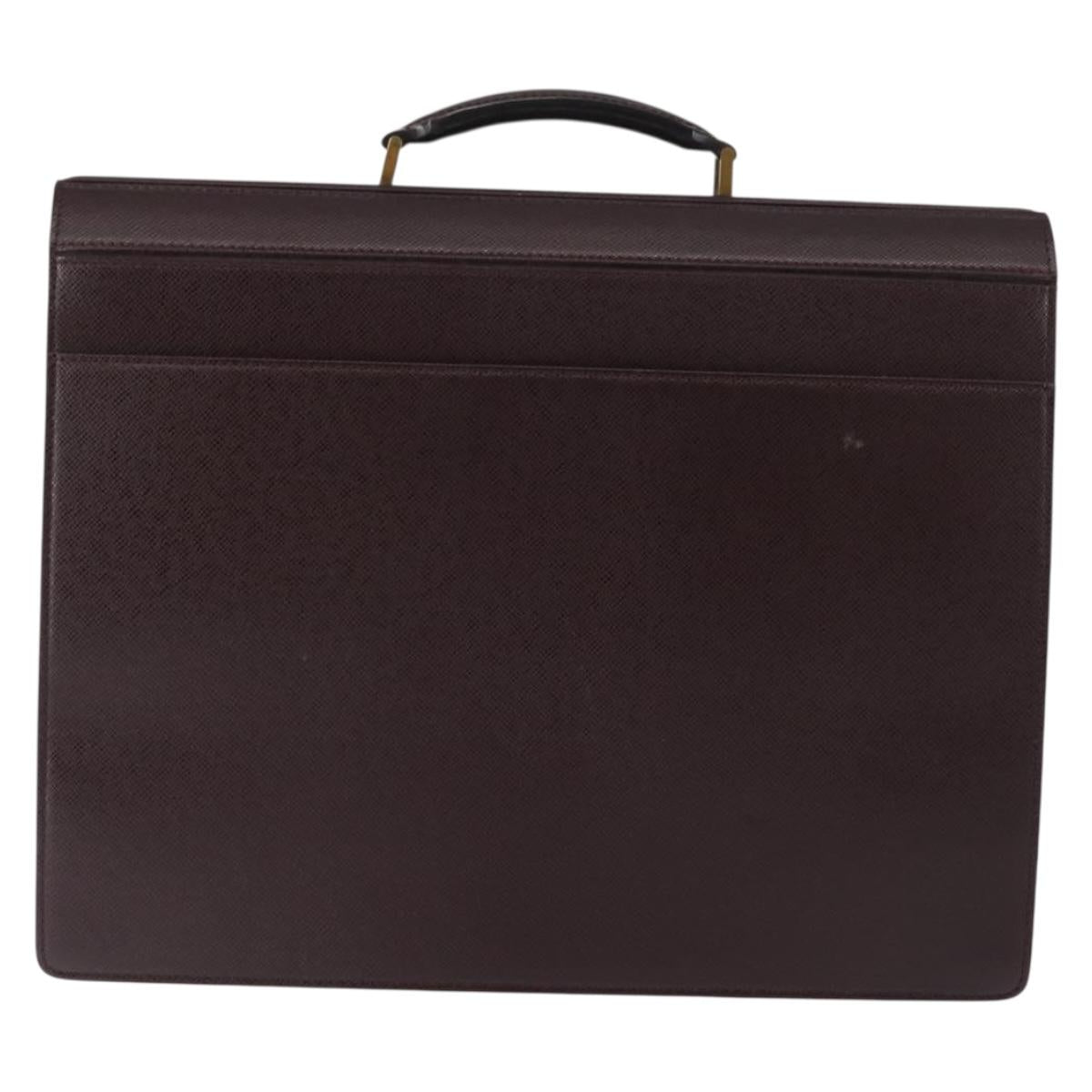 LOUIS VUITTON Taiga Leather Ural Briefcase Acajou M30026 LV Auth th6414