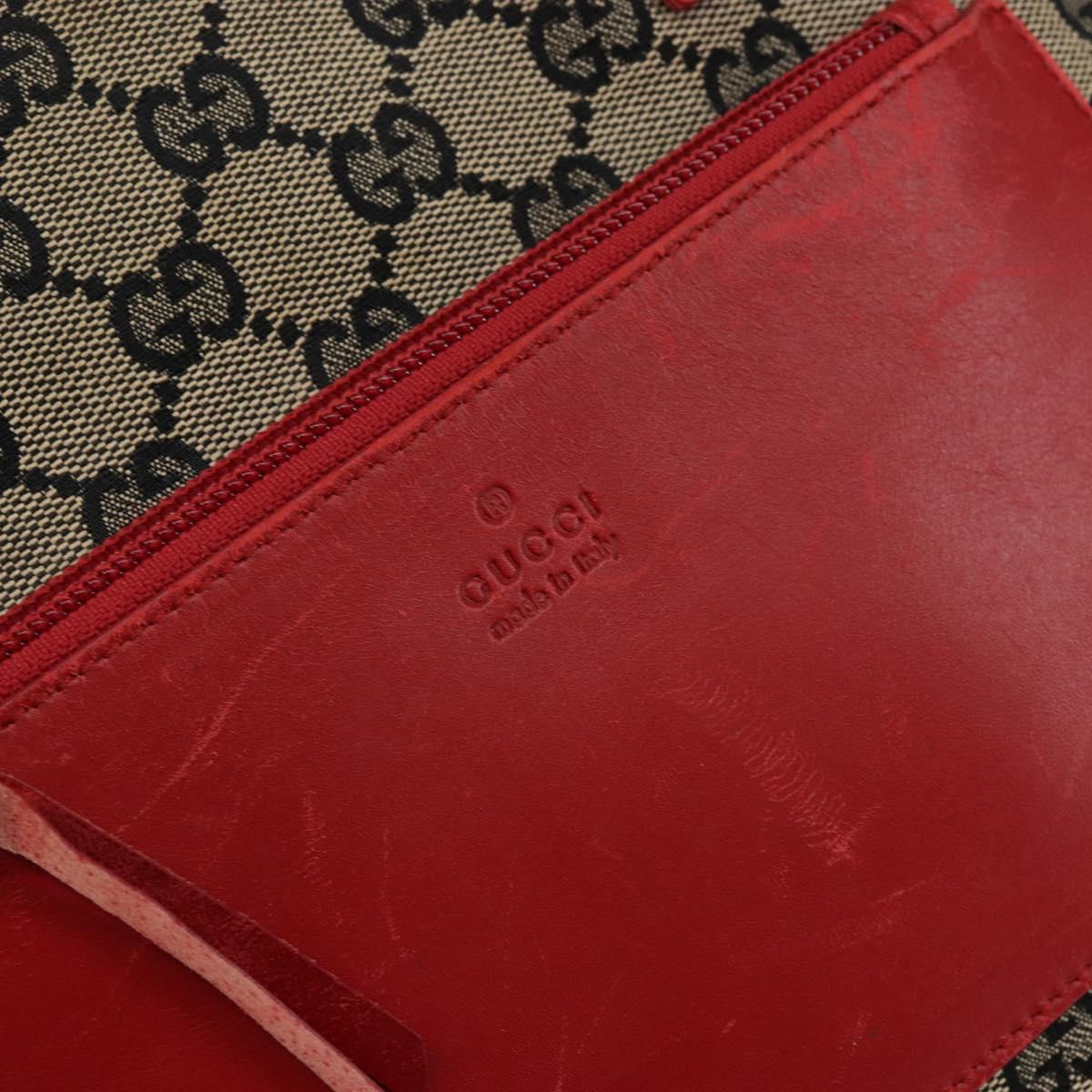 GUCCI GG Canvas Tote Bag Navy Red Auth th6417