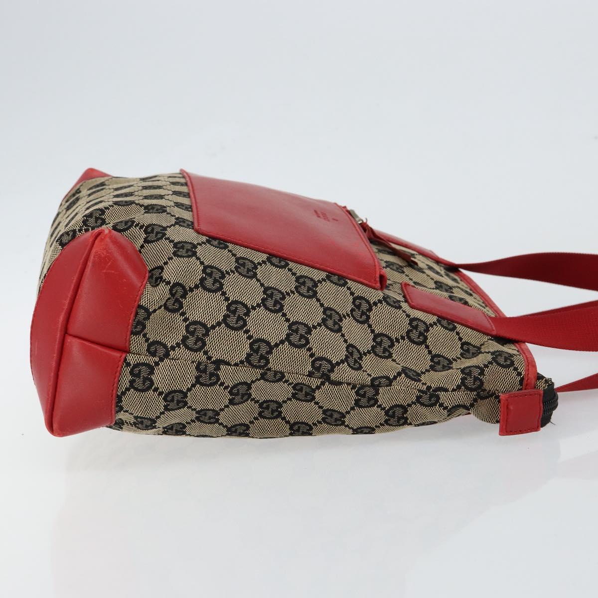 GUCCI GG Canvas Tote Bag Navy Red Auth th6417