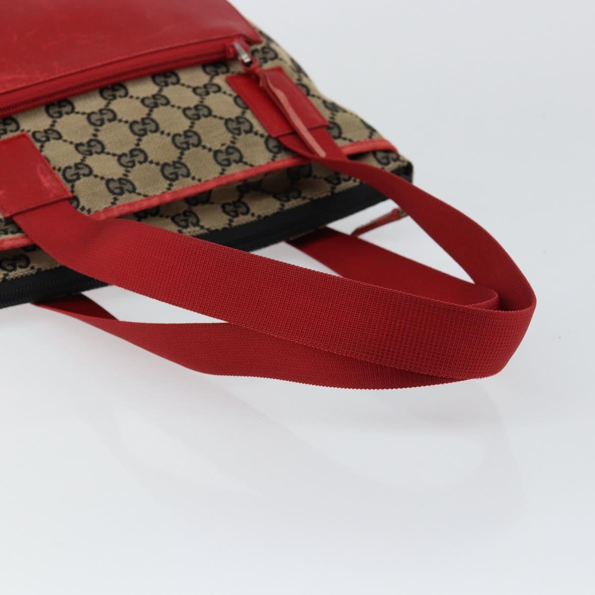 GUCCI GG Canvas Tote Bag Navy Red Auth th6417