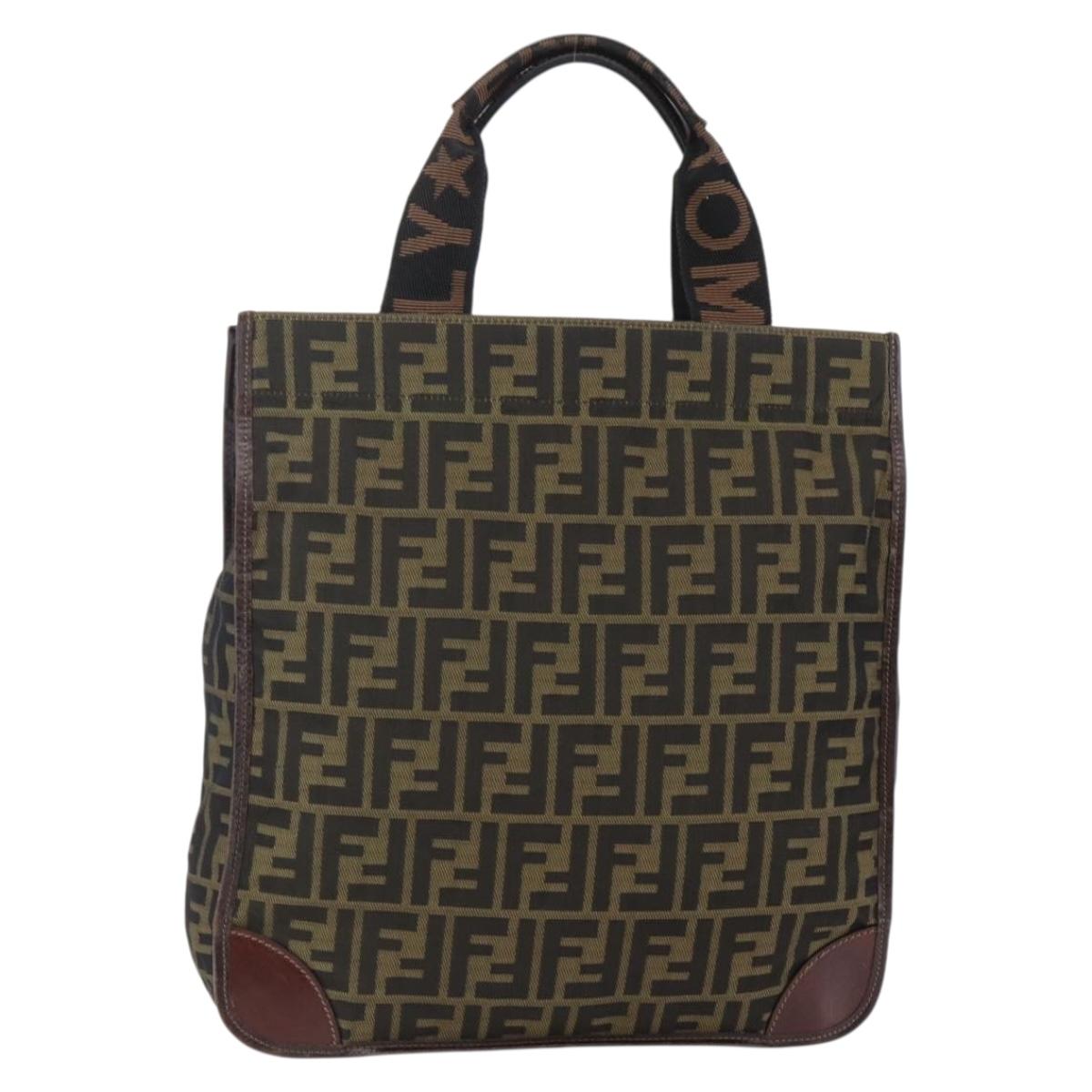 FENDI Zucca Canvas Tote Bag Brown Auth th6421