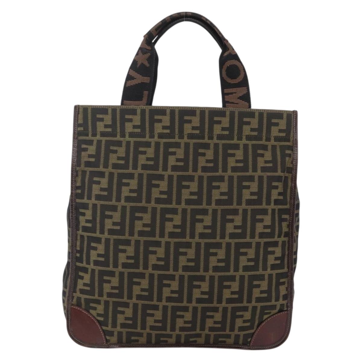 FENDI Zucca Canvas Tote Bag Brown Auth th6421