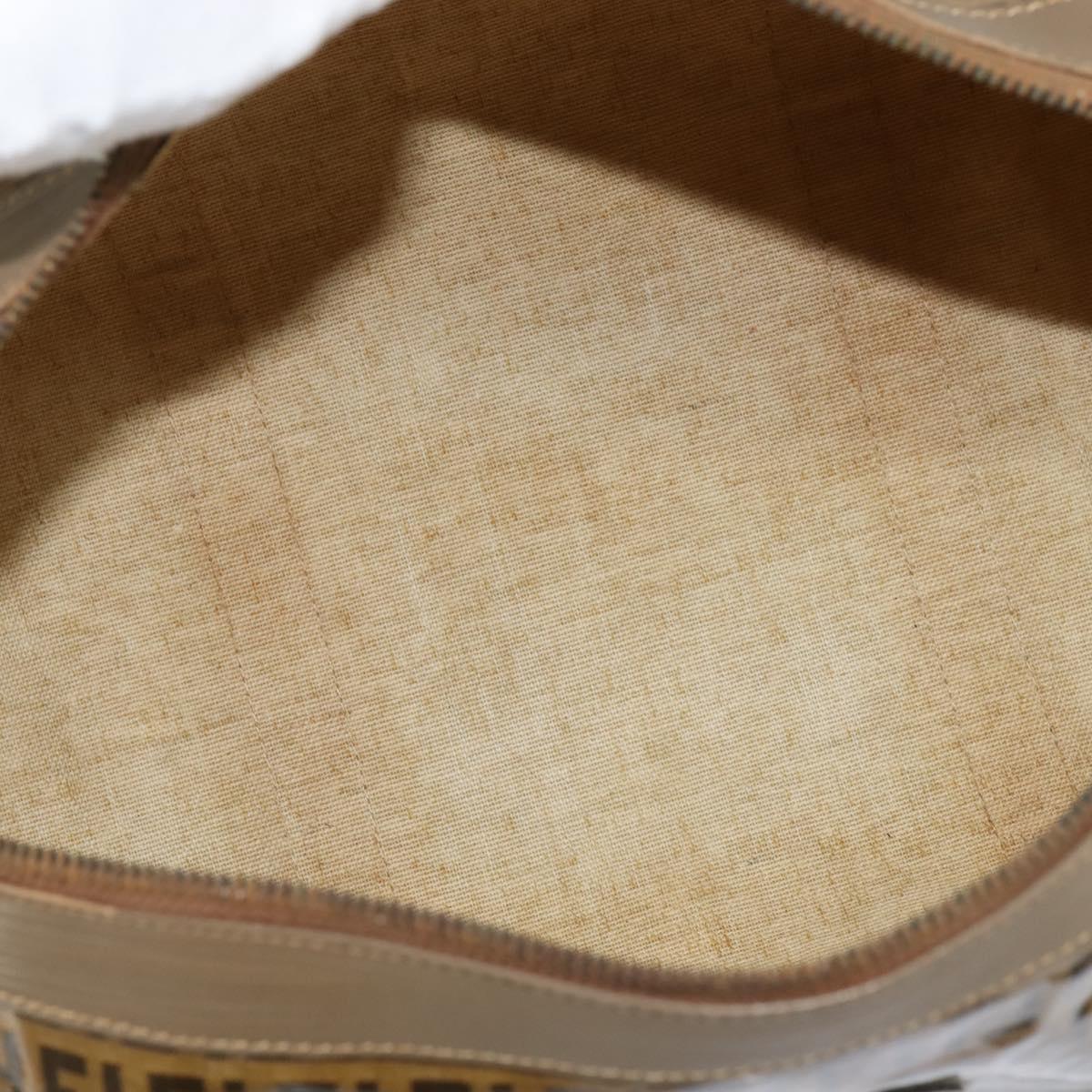 FENDI Zucchino Canvas Boston Bag Coated Canvas Vintage Brown Gold Auth th6422