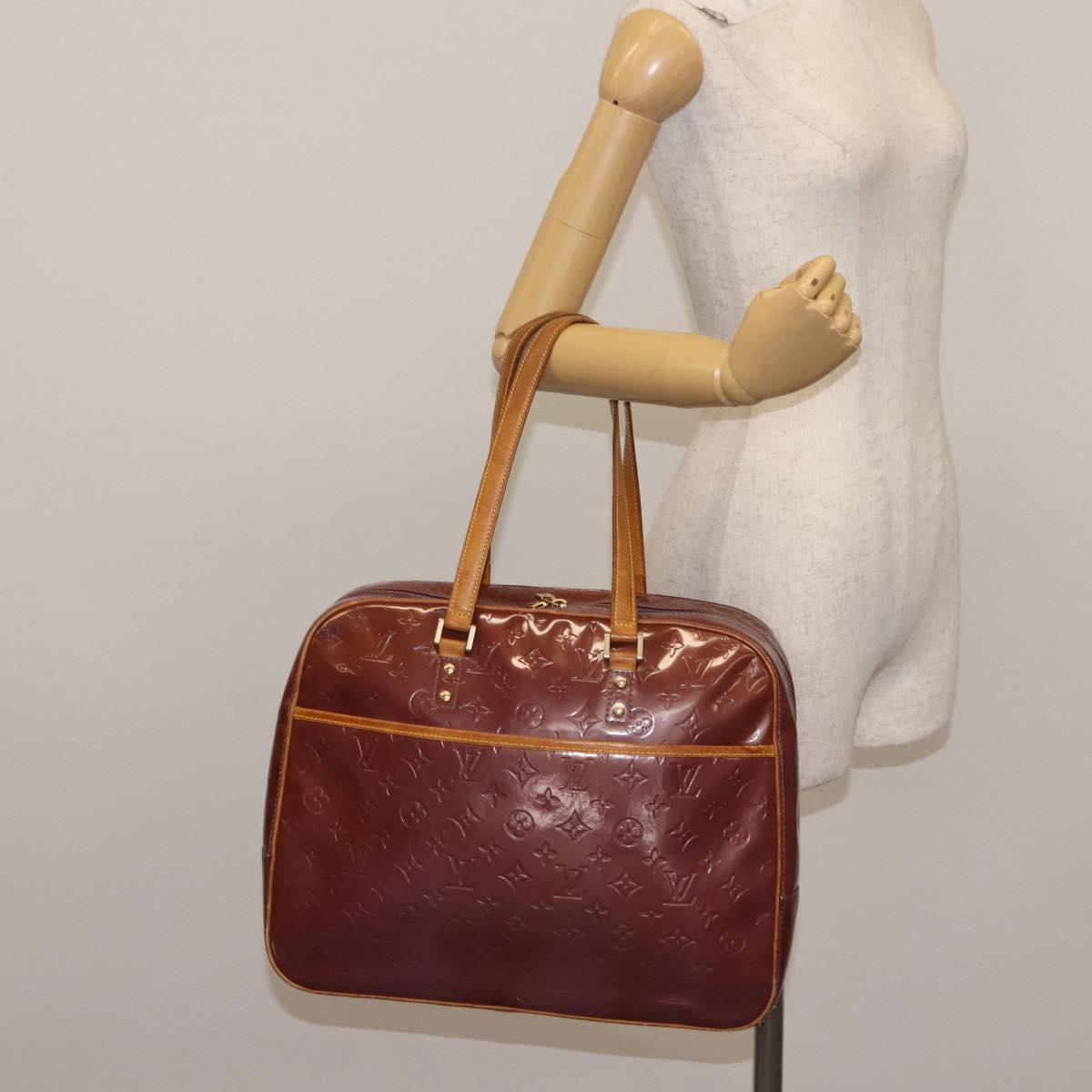 LOUIS VUITTON Monogram Vernis Sutton Hand Bag Purple Viole M91081 LV Auth th6423