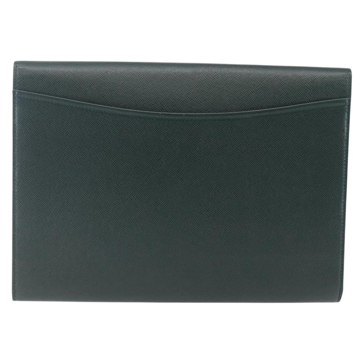 LOUIS VUITTON Taiga Leather Clutch Bag Epicea MI0924 LV Auth th6424