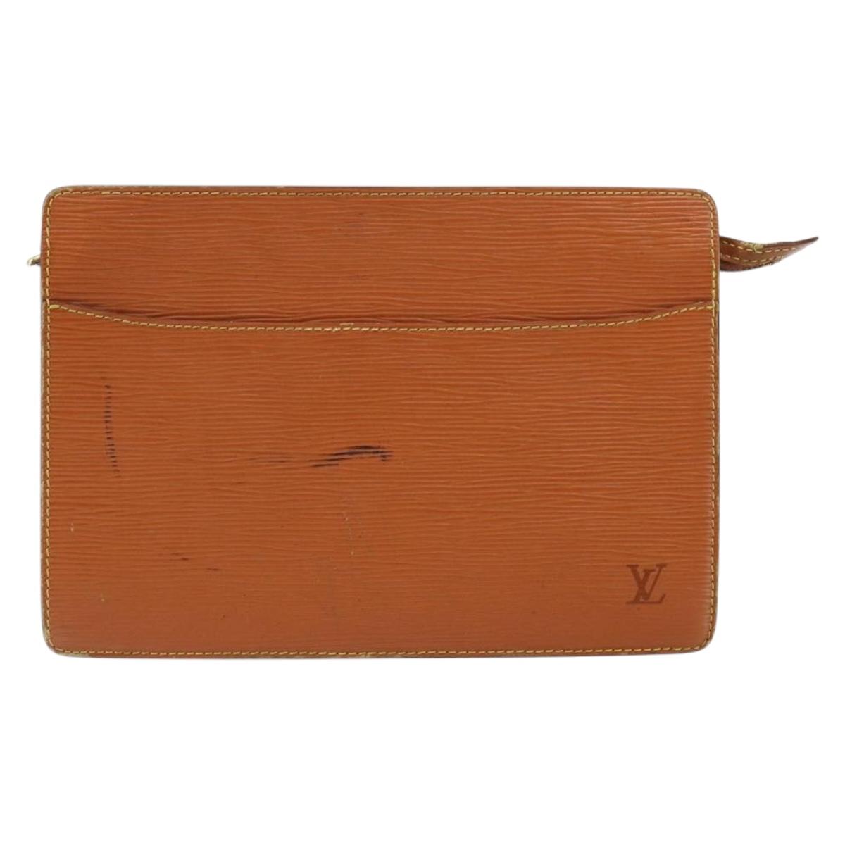 LOUIS VUITTON Epi Pochette Homme Clutch Bag Brown M52528 LV Auth th6427