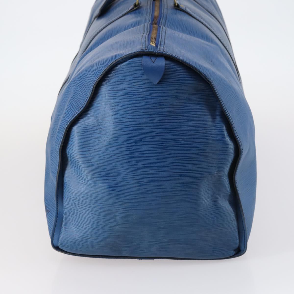 LOUIS VUITTON Epi Keepall 60 Boston Bag Old model Blue M42945 LV Auth th6430