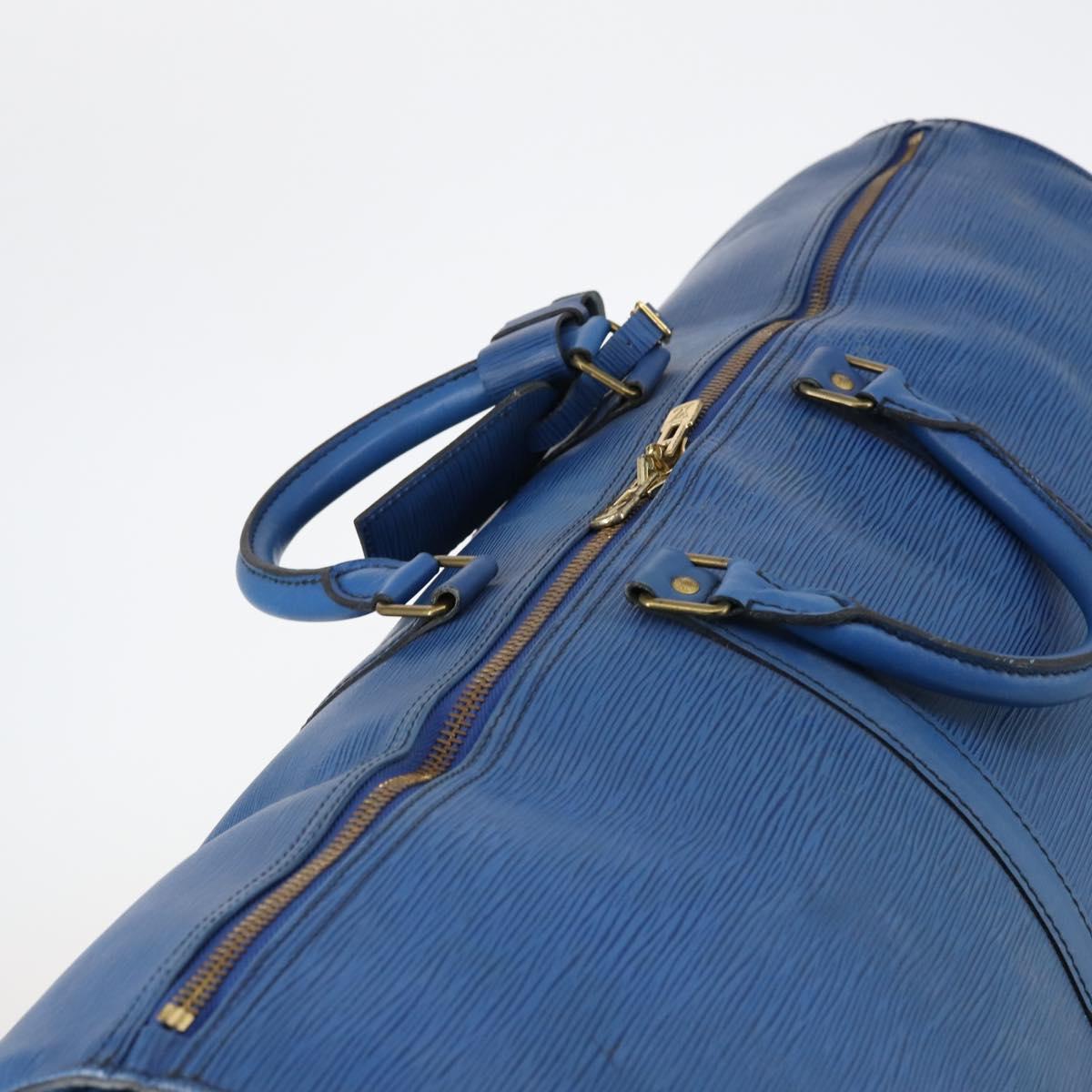 LOUIS VUITTON Epi Keepall 60 Boston Bag Old model Blue M42945 LV Auth th6430