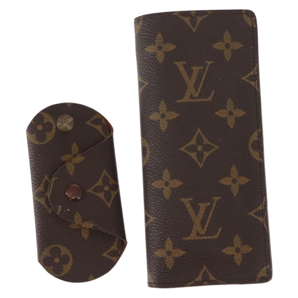 LOUIS VUITTON Monogram Key Case Glasses Case 2Set LV Auth th6447