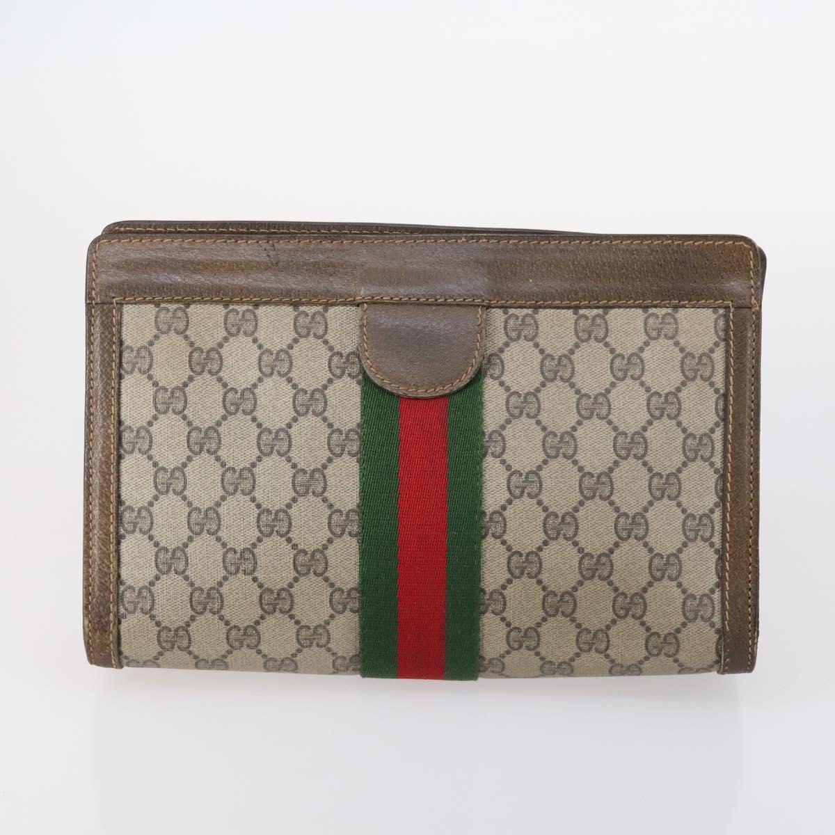 LOUIS VUITTON Gucci Monogram GG Canvas Clutch Bag 3Set Beige LV Auth th6448