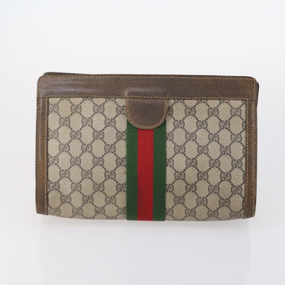 LOUIS VUITTON Gucci Monogram GG Canvas Clutch Bag 3Set Beige LV Auth th6448