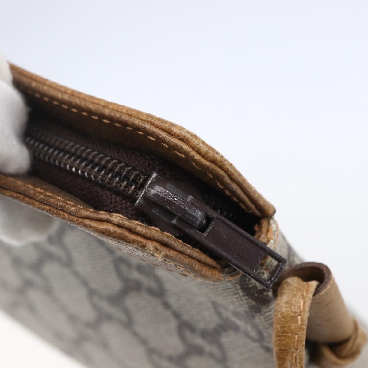 GUCCI GG Plus Supreme Shoulder Bag PVC Beige Gold Auth th6453