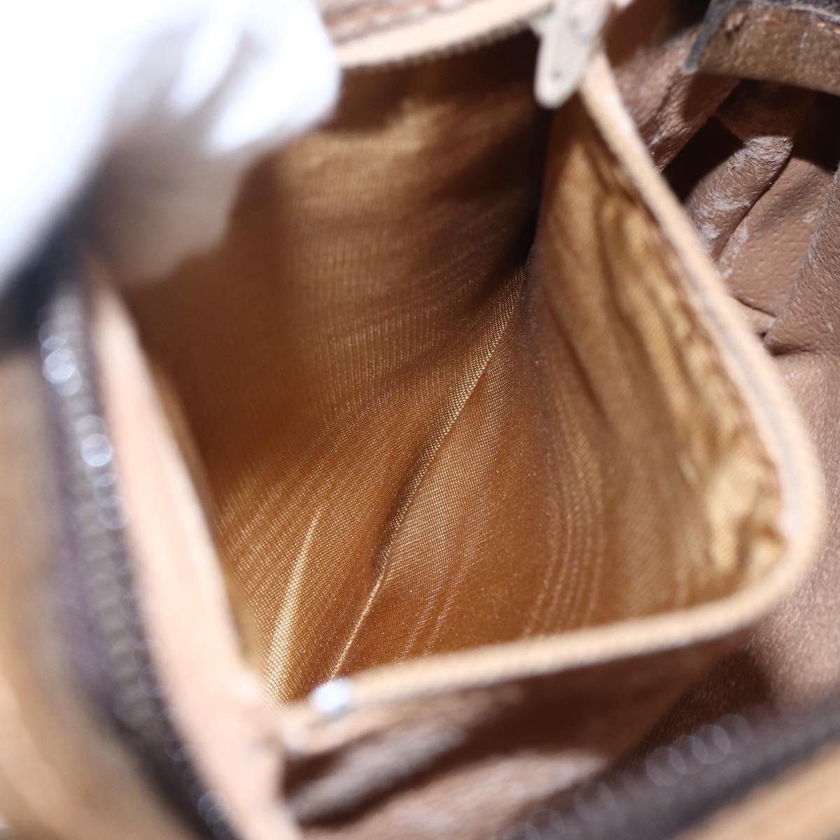 GUCCI GG Plus Supreme Shoulder Bag PVC Beige Gold Auth th6453