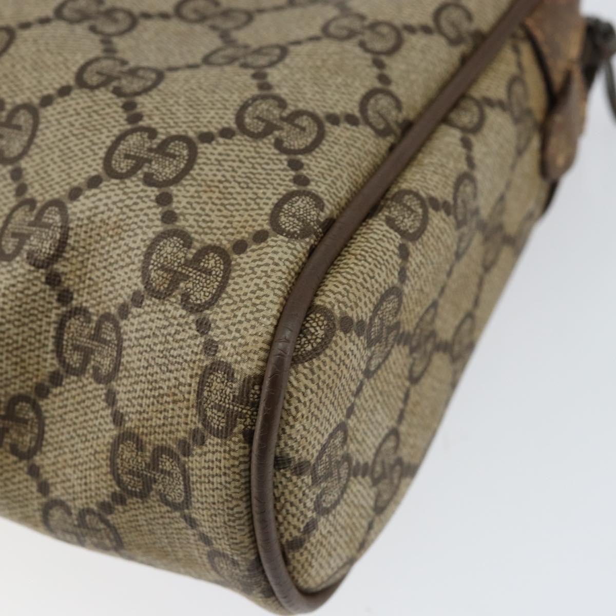 GUCCI GG Supreme Web Sherry Line Clutch Bag PVC Beige Gold 89 01 012 Auth th6454