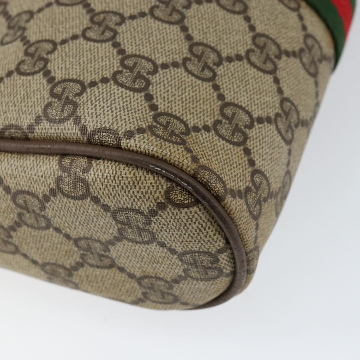 GUCCI GG Supreme Web Sherry Line Clutch Bag PVC Beige Gold 89 01 012 Auth th6454