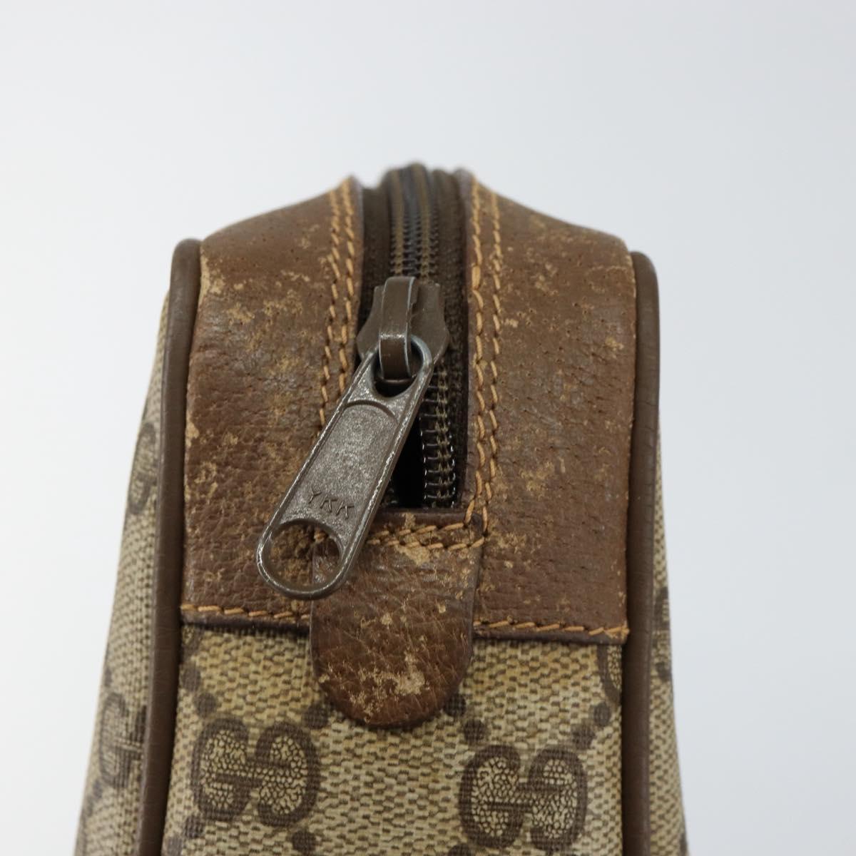 GUCCI GG Supreme Web Sherry Line Clutch Bag PVC Beige Gold 89 01 012 Auth th6454