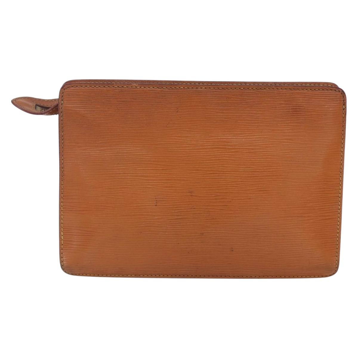 LOUIS VUITTON Epi Pochette Homme Bag Brown Zipangu Gold M52528 LV Auth th6459