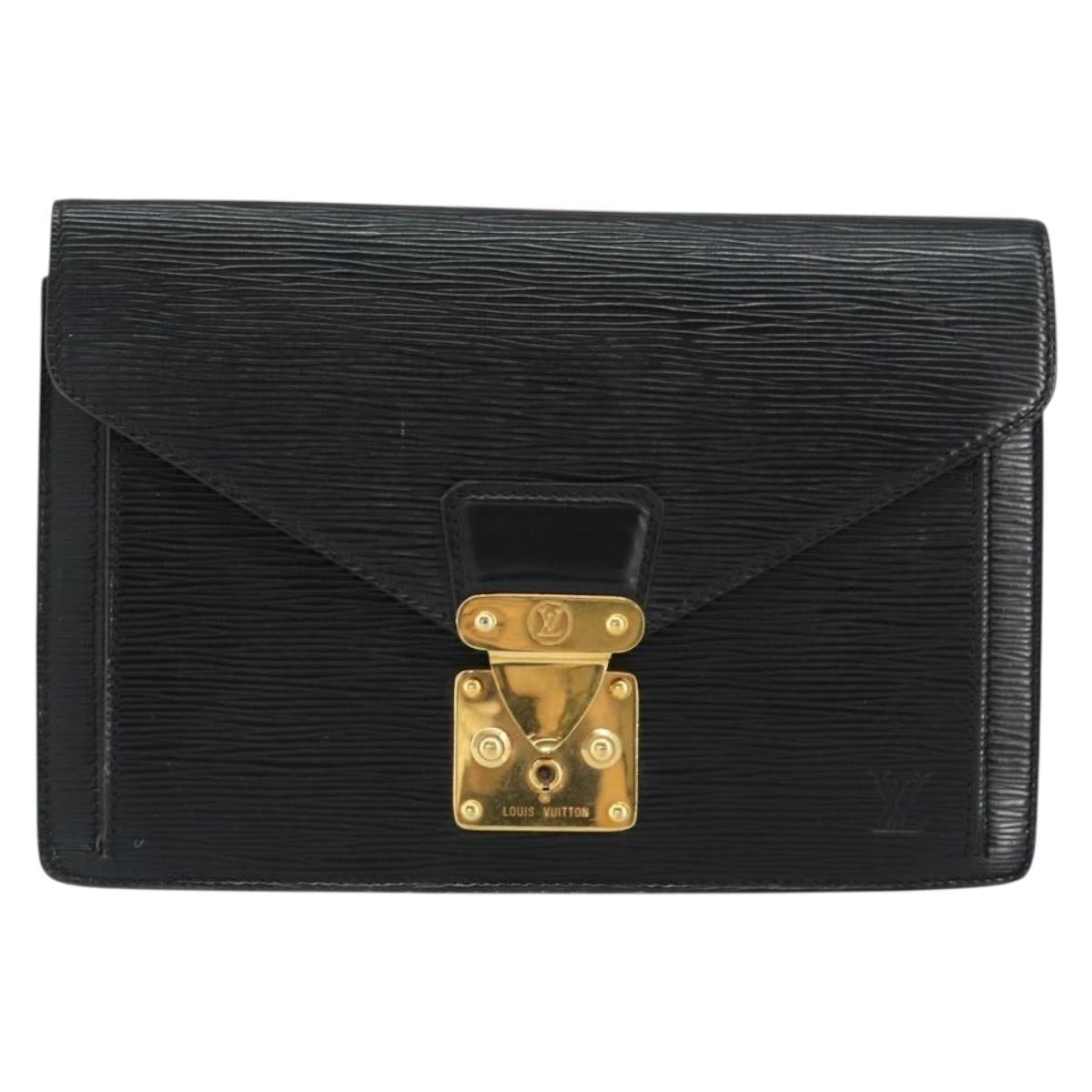 LOUIS VUITTON Epi Serie Dragonne Clutch Bag Black Noir M52612 LV Auth th6460