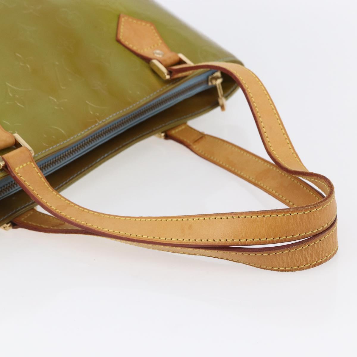 LOUIS VUITTON Monogram Vernis Houston Hand Bag Baby Blue M91005 LV Auth th6461