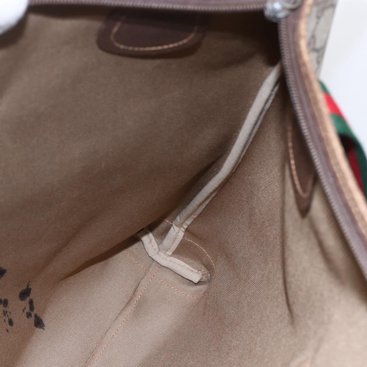 GUCCI GG Supreme Web Sherry Line Tote Bag PVC Beige Gold 002 39 0163 Auth th6468